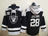 Raiders 28 Josh Jacobs Black All Stitched Pullover Hoodie,baseball caps,new era cap wholesale,wholesale hats